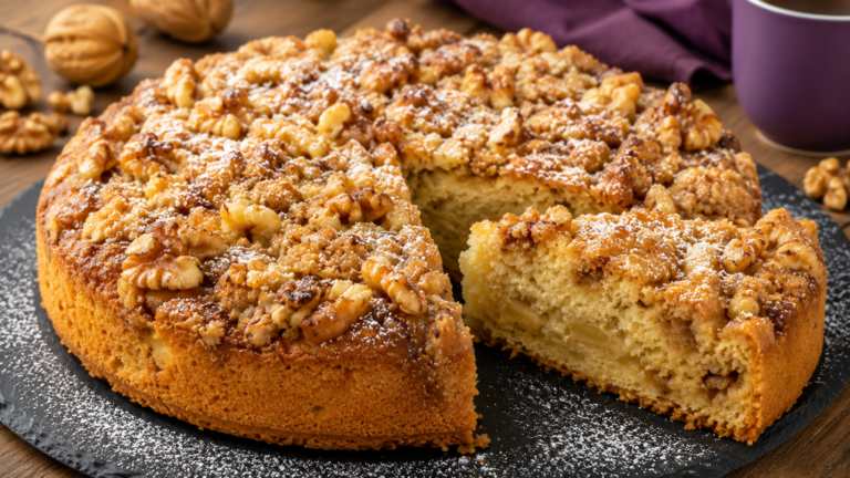 Ciasto z jabłkami i orzechami – lekkie, aromatyczne i tylko 170 kcal na porcję