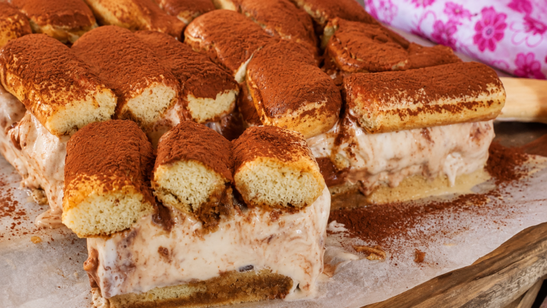 Mrożone ciasto tiramisu z biszkoptami – prosty deser bez pieczenia